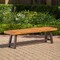 GDF Studio Colonial Outdoor Sandblack Finish Acacia Wood and Rustic Metal Bench
